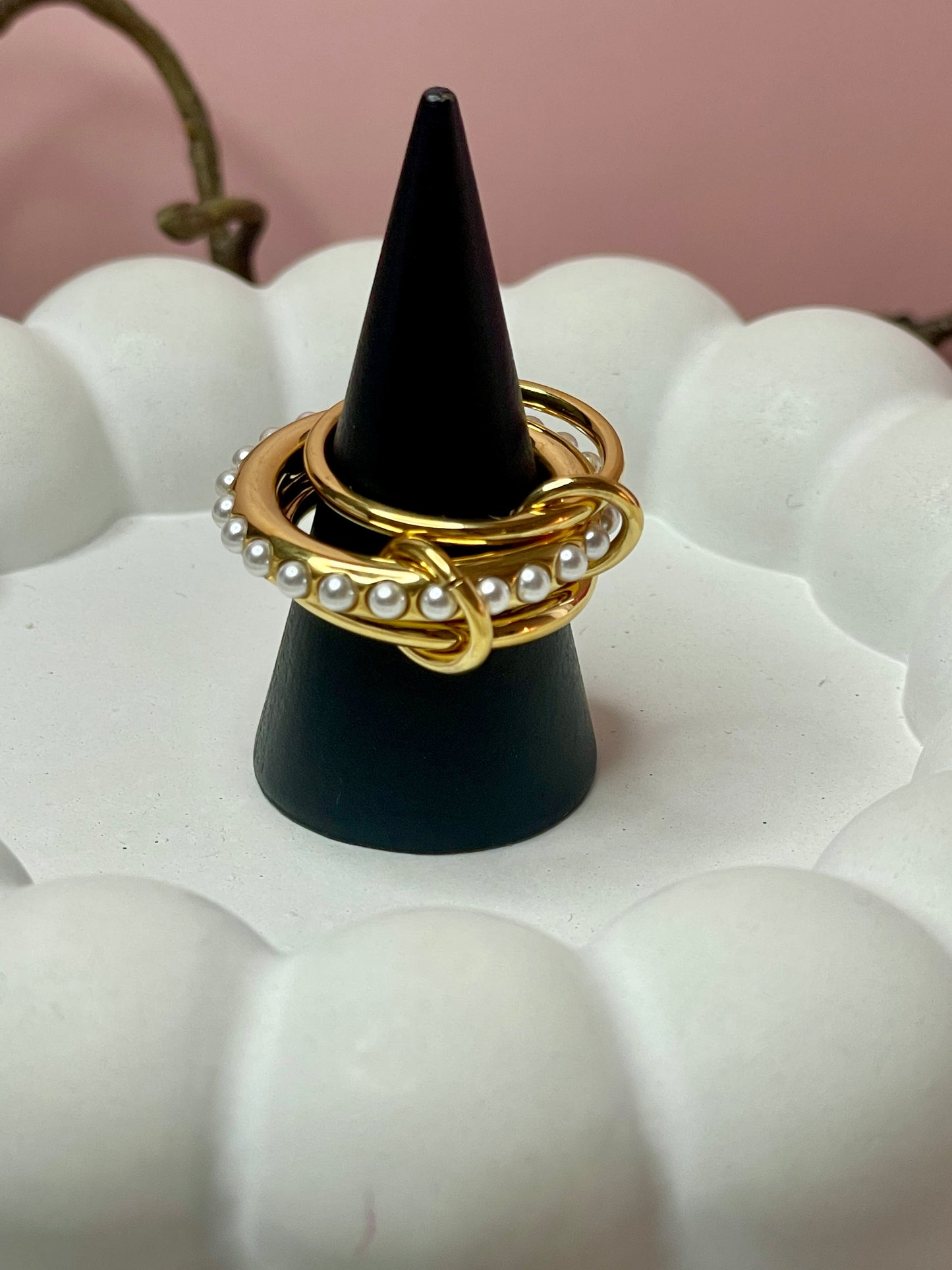 “Elegance Pearl Stack Ringe”
