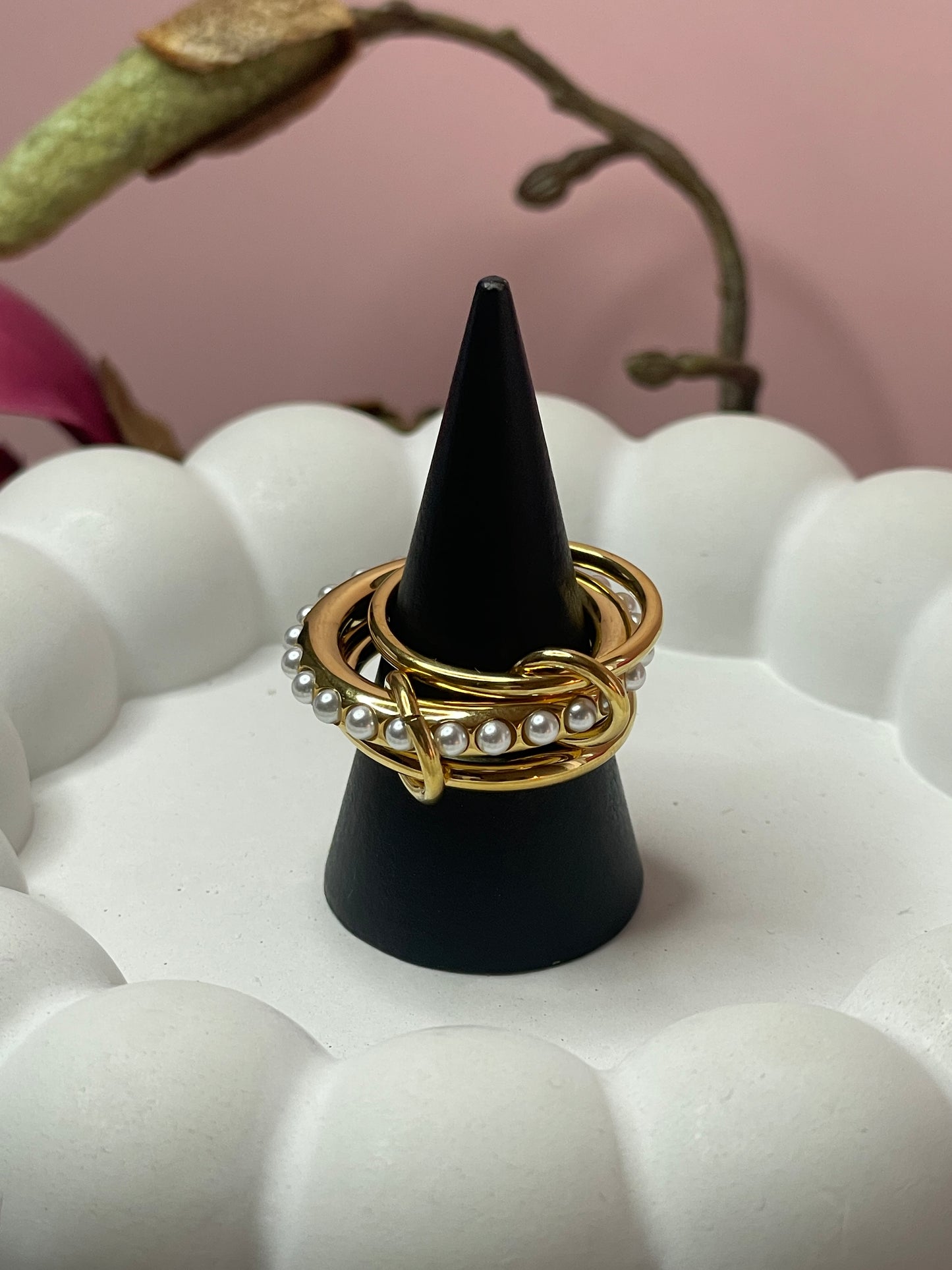 “Elegance Pearl Stack Ringe”