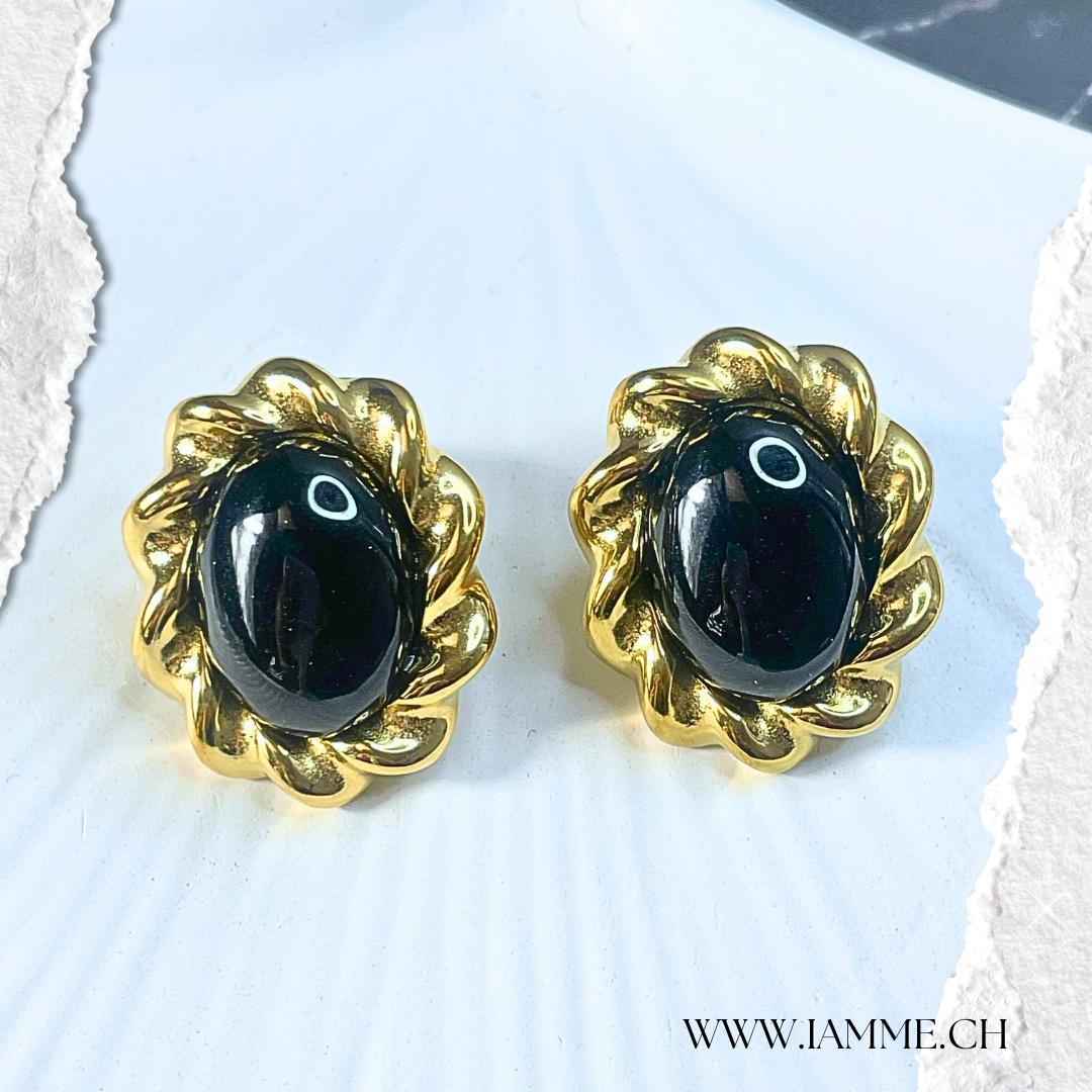 Ohrstecker „Golden Noir“