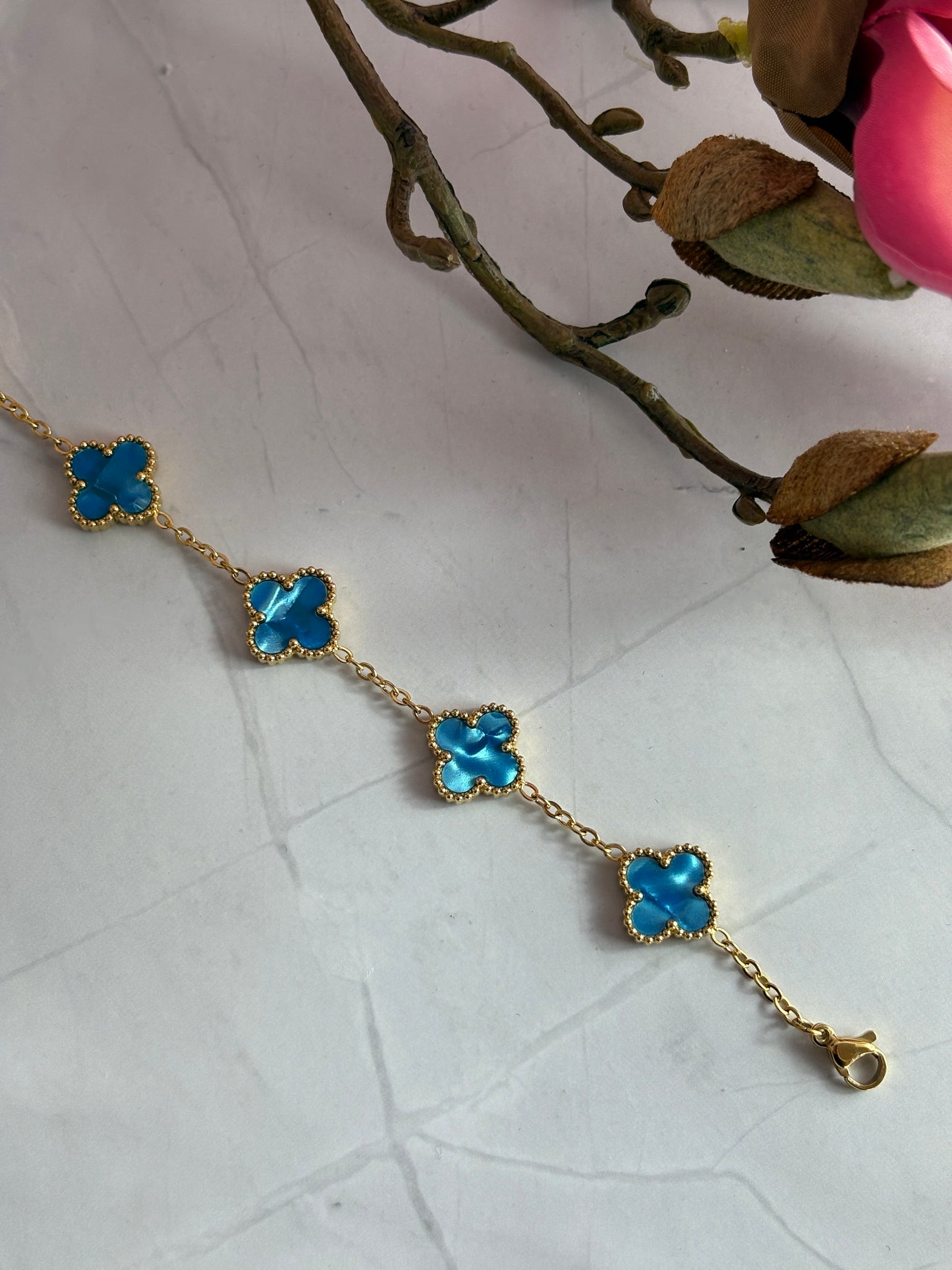 Clover Blue/gold/silber