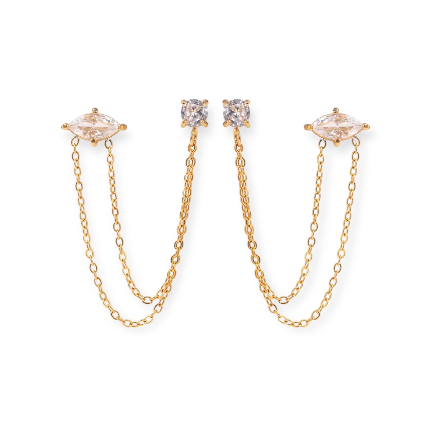 Chain Double Stud Ohrringe